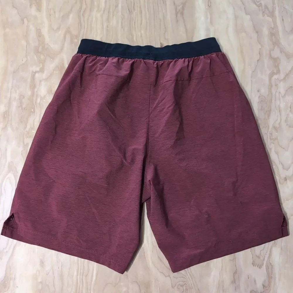 adidas AeroReady Vented Spandex Blend Red/Black Men's L Shorts Zip Pockets 28x9
